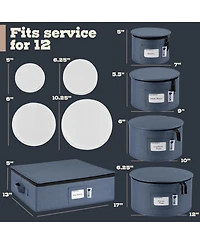 Hard Shell China Storage Containers 5-Piece Set Moving Boxes for Dinnerware Service for 12