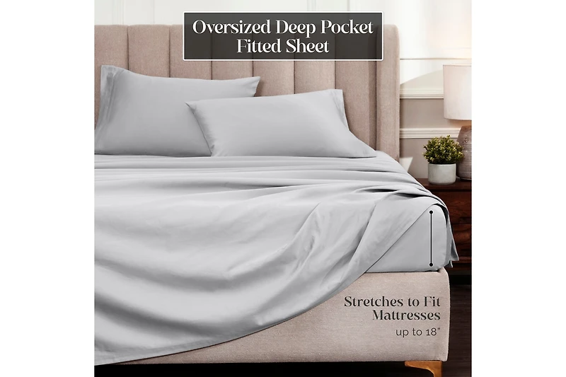 Superior 1500 Thread Count Egyptian Cotton Deep Pocket 4 Piece Sheet Set, California King