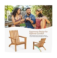 Outdoor Patio Acacia Wood Adirondack Lounge Armchair