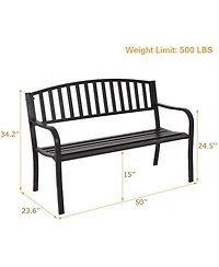 Sugift 50 Inch Patio Garden Bench Loveseats for Outdoor