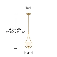 Possini Euro Design Kosta 8" Mid Century Modern Pendant Ceiling Light Fixture Dining Room Over Table Kitchen Island Foyer Hanging Teardrop Led Dimmabl