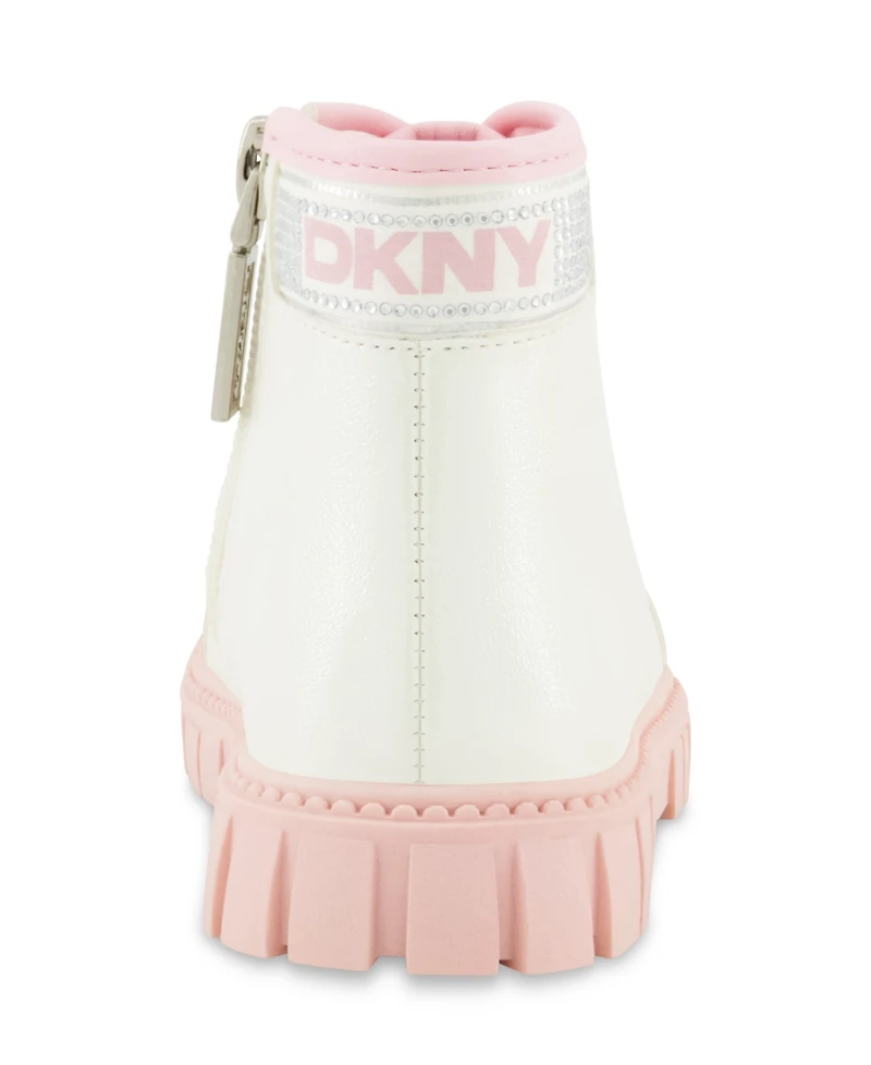 Dkny Toddler Girls Carrie Logo Stones Combat Boot