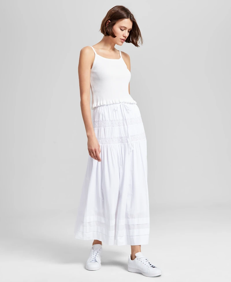 And Now This Women's Tie-Waist Lace-Inset Maxi Skirt, Exclusively at Macy's