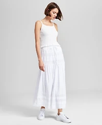 And Now This Women's Tie-Waist Lace-Inset Maxi Skirt, Exclusively at Macy's