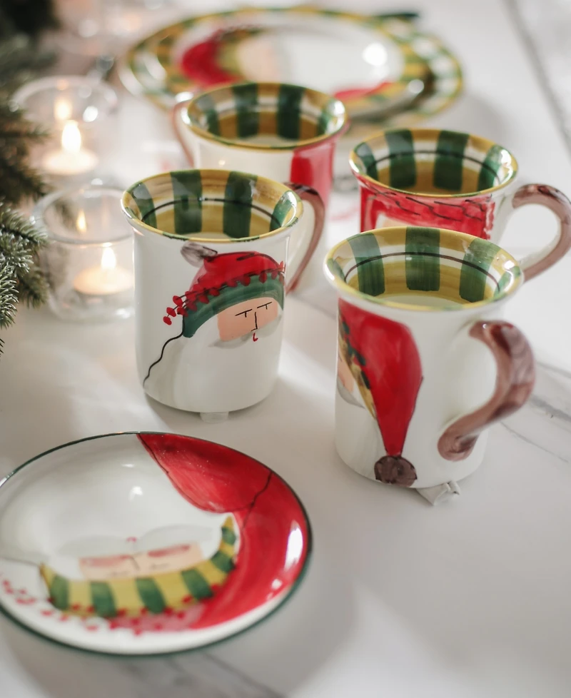 Vietri Old St. Nick Assorted Mugs, Set of 4