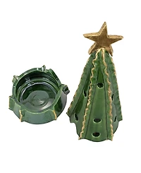 Vietri Foresta Green Large Tree with Ribbon Gold Star