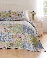Greenland Home Fashions Emma Floral Print 3-Pc. Bedspread Set