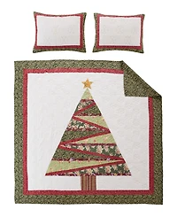 Greenland Home Fashions Christmas Tree Holiday -Pc. Quilt Set