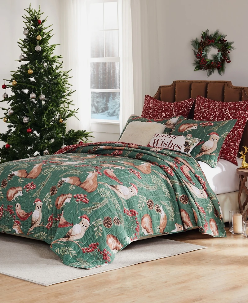 Greenland Home Fashions Willow Holiday 2-Pc. Quilt Set, Twin/Twin Xl