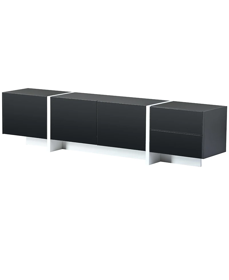 Tv Stand for TVs Up to 80” – Modern Rectangular Entertainment Center with Sleek Storage Shelves