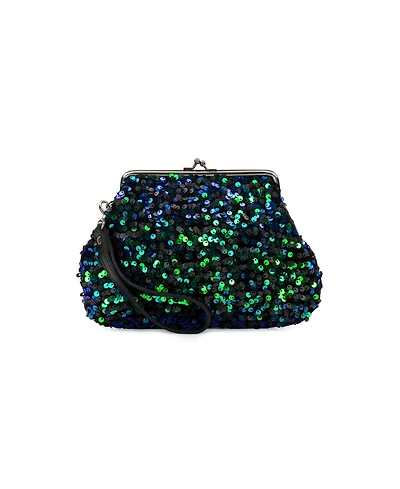 Patricia Nash Savena Payettes and Velvet Kisslock Wristlet
