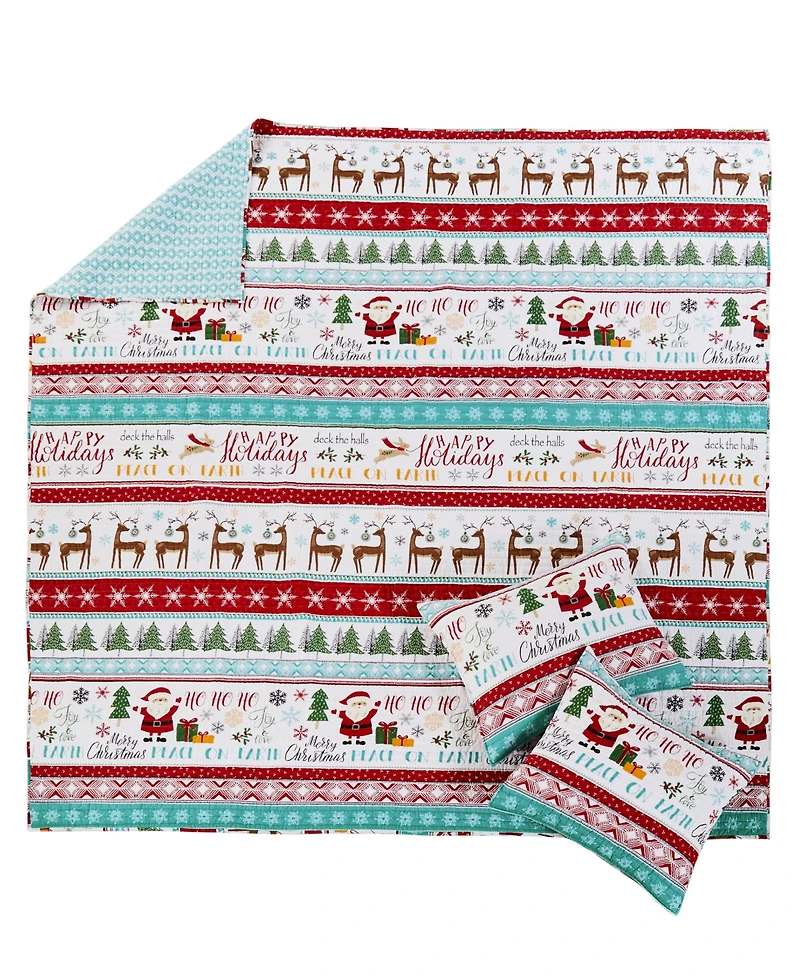 Levtex Merry Bright Ho Ho Holidays Reversible 2-Pc. Quilt Set, Twin/Twin Xl