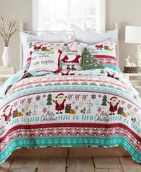 Levtex Merry Bright Ho Ho Holidays Reversible 2-Pc. Quilt Set, Twin/Twin Xl