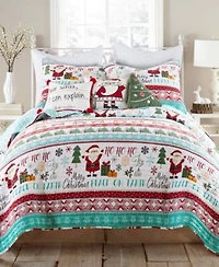 Levtex Merry Bright Hoho Holidays Reversible Quilt Sets