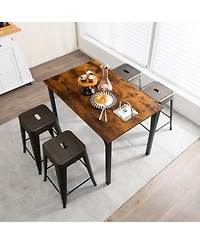Sugift 24 Inch Set of 4 Tolix Style Counter Height Barstool Stackable Chair