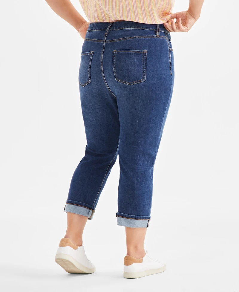 Style & Co Plus Mid-Rise Curvy Capri Jeans, Exclusively at Macy's
