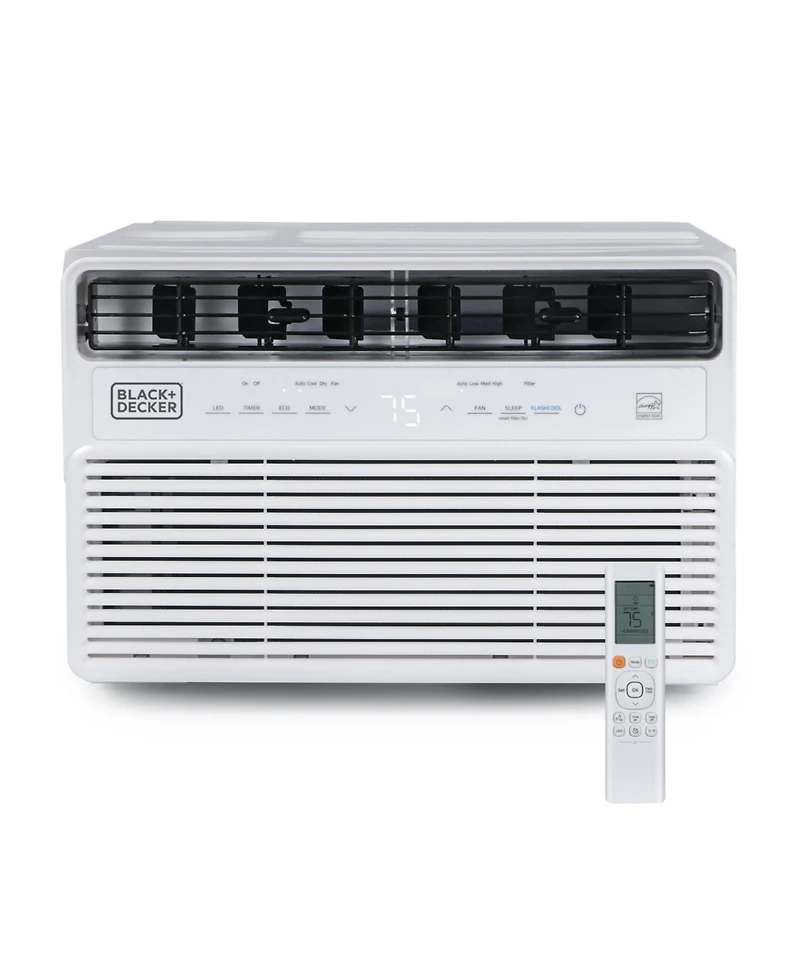 Black+Decker 8,000 Btu Inverter Window Air Conditioner Units for Up To 350 Sq. Ft., Energy Star Rated with Remote Control