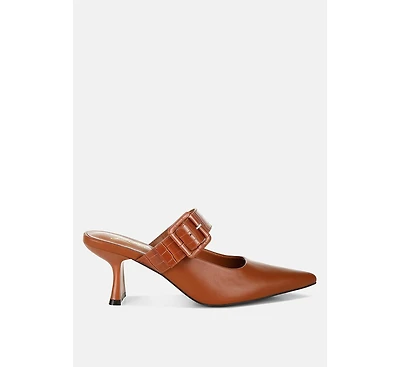 Shein Star Slim Block Heel Mules