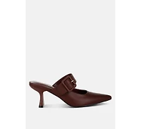 Shein Star Slim Block Heel Mules