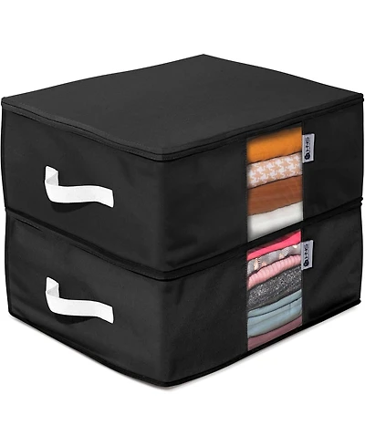 Set of 2 Clothes Storage Bag Organizer with Cedar Insert to Protect from Moth, Moist, Dirt, Dust