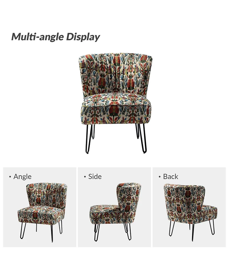 Sakari Contemporary and Classic Accent Chair with Floral Pattern