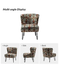Sakari Contemporary and Classic Accent Chair with Floral Pattern