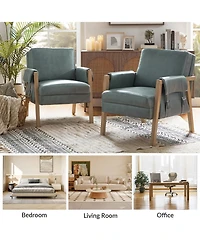 Olivia Farmhouse Armchair with Solid Wood Frame