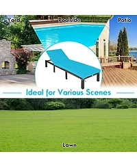 Sugift Paito Wicker Chaise Lounger with Adjustable Backrest