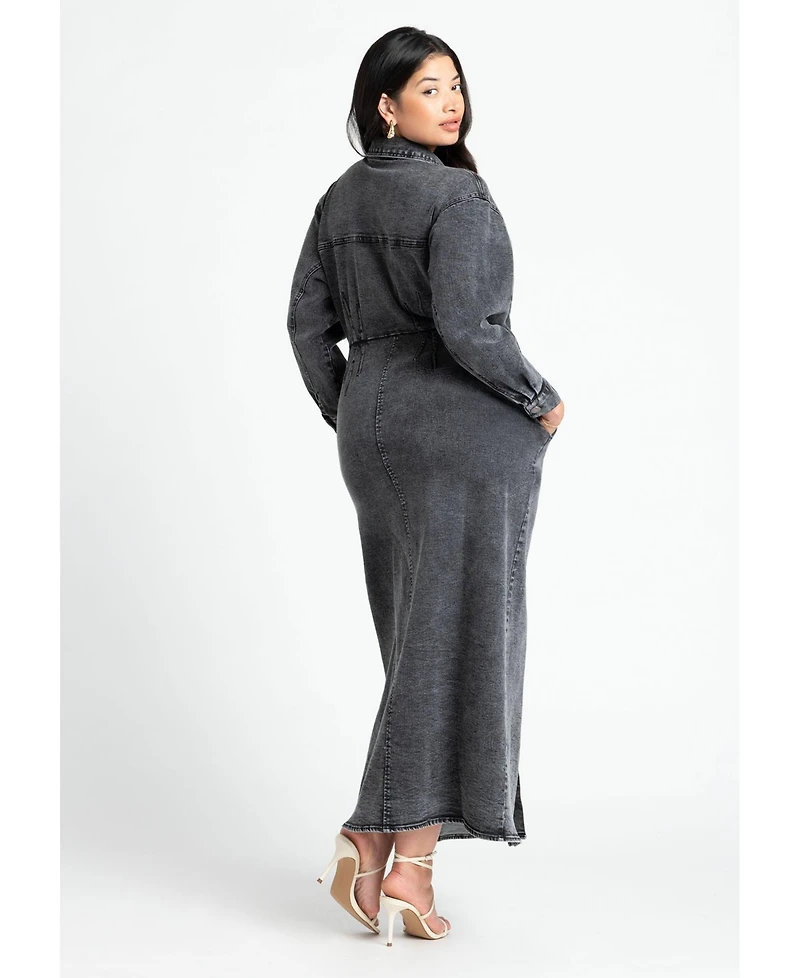 Eloquii Women's Denim Fitted Dress
