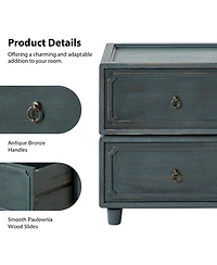 Hulala Home Scipione Transitional 2 - Drawer Nightstand with Multiple Configurations