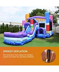 JumpOrange Ice Pops Bounce House Water Slide Combo with Pool (Blower Included), for Kids and Adults, Wet Dry Use, Tunnel Entrance, Basketball Hoop, Ou