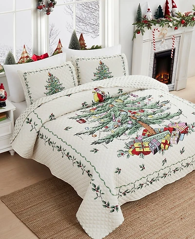 Spode Christmas Tree Reversible 3-Pc. Quilt Set