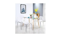 Slickblue 4-Piece Birds Nest Style Lounge Chair Set, Elegant White Design for Indoor & Outdoor Use