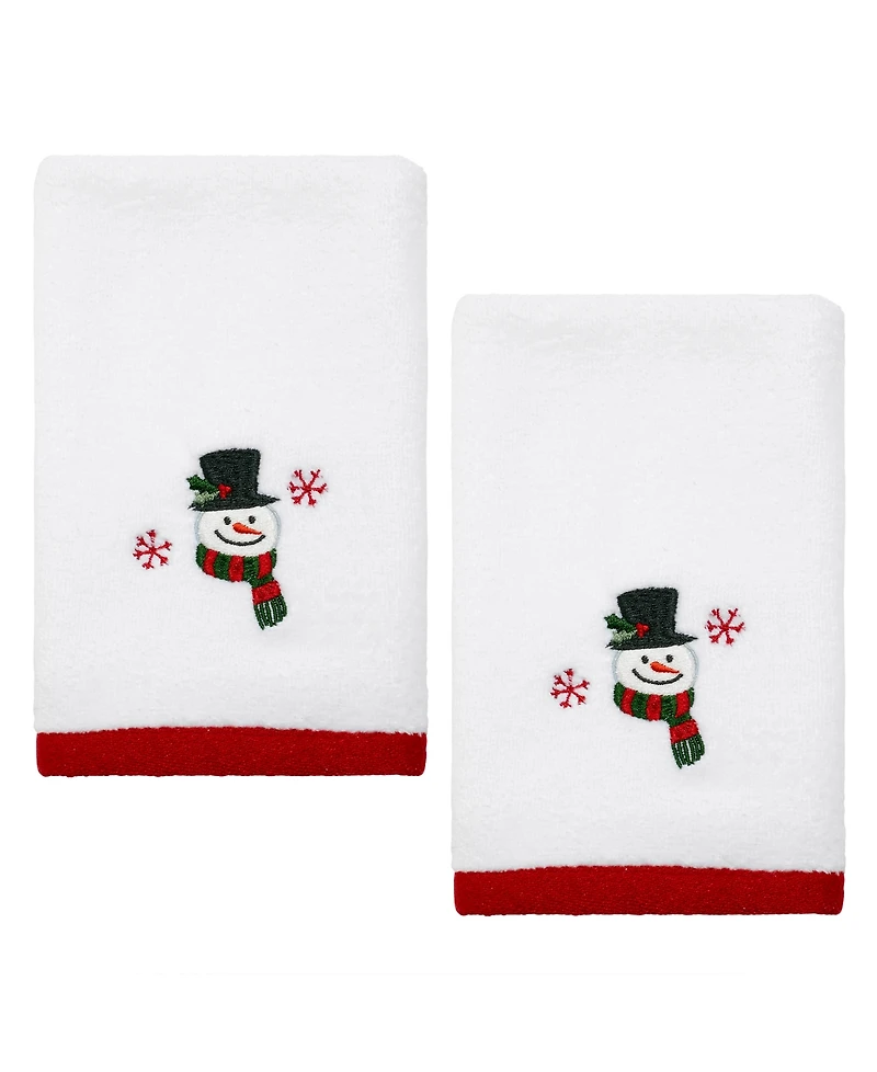 Avanti Winter Snowman Cotton Fingertip Towel, 18" x 11"