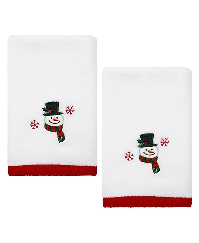 Avanti Winter Snowman Cotton Fingertip Towel, 18" x 11"