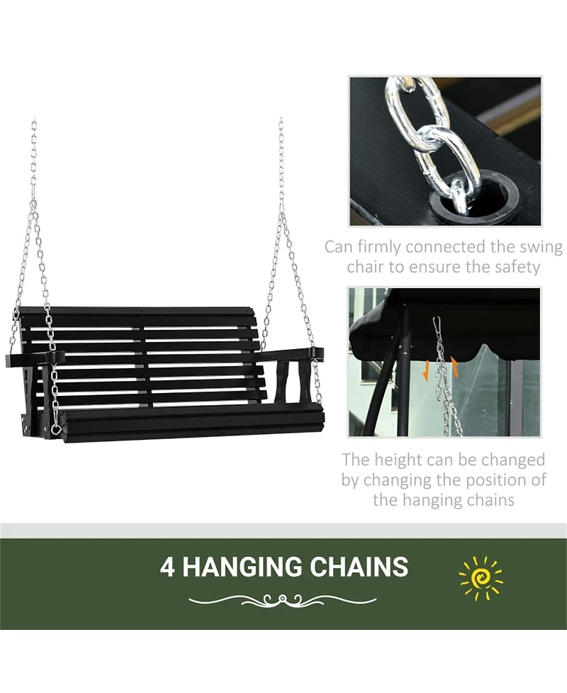 Slickblue 2-Seater Outdoor Patio Swing Chair with Cup Holders