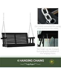 Slickblue 2-Seater Outdoor Patio Swing Chair with Cup Holders