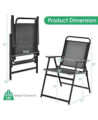 Sugift Set of 6 Outdoor Folding Chairs with Breathable Seat