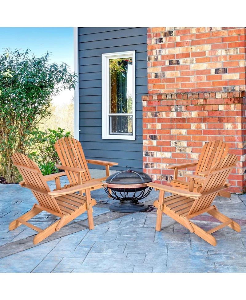 Vebreda Eucalyptus Chair Foldable Outdoor Wood Lounger Chair