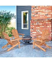 Vebreda Eucalyptus Chair Foldable Outdoor Wood Lounger Chair
