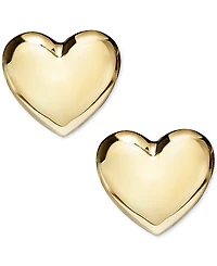 Polished Puffed Heart Stud Earrings in 10k Yellow Gold, Created for Macy's