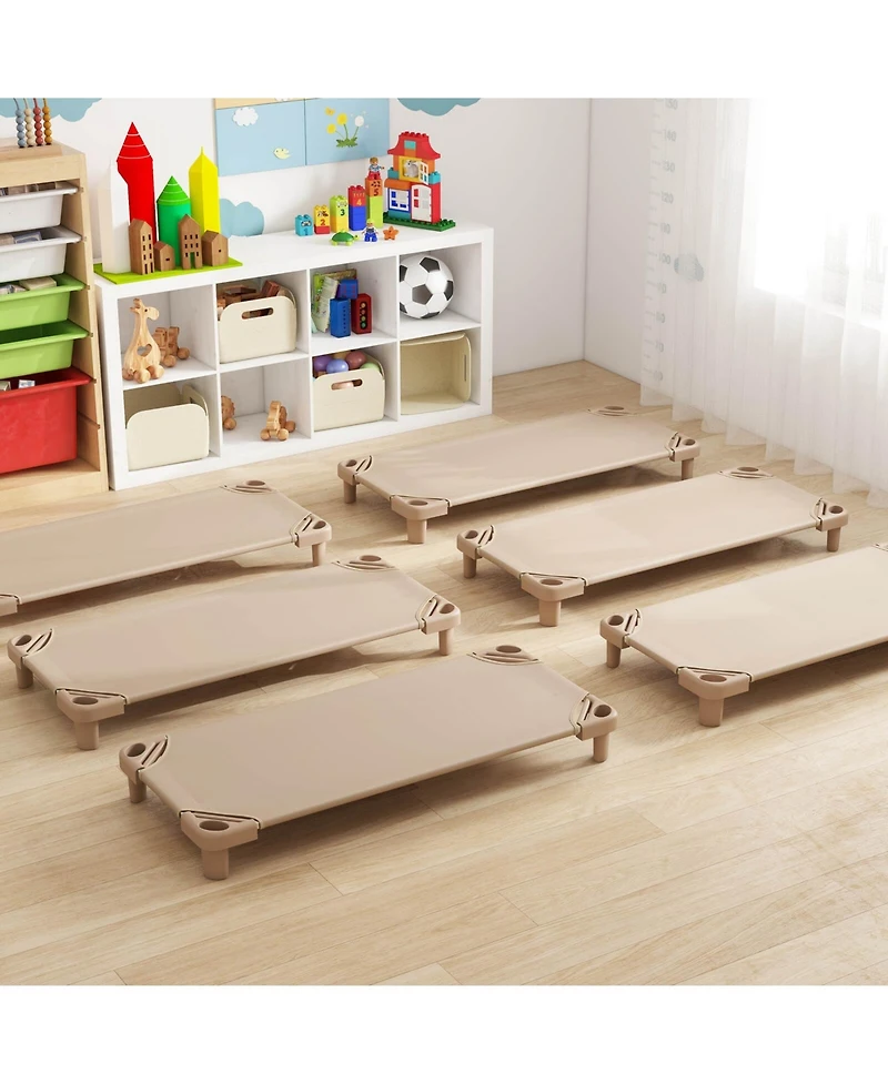 Pack of 6 Kids Stackable Naptime Cot 52" L x 23" W Daycare Rest Mat