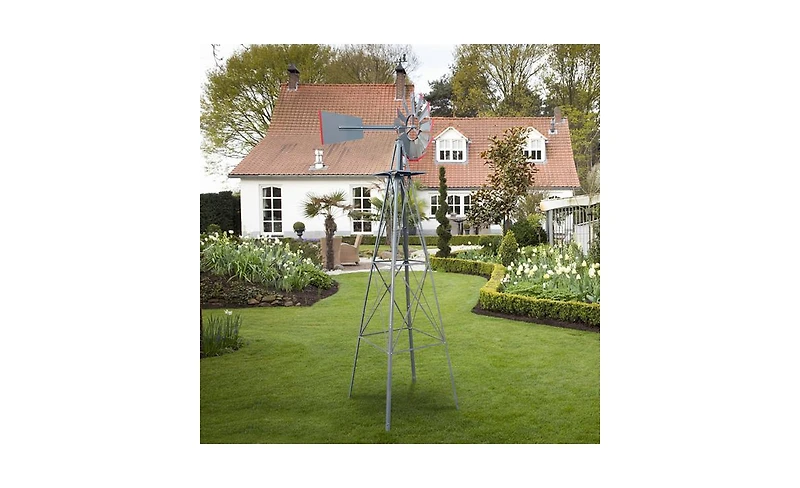 Slickblue 8FT Weather-Resistant Yard Garden Windmill for Outdoor Decoration