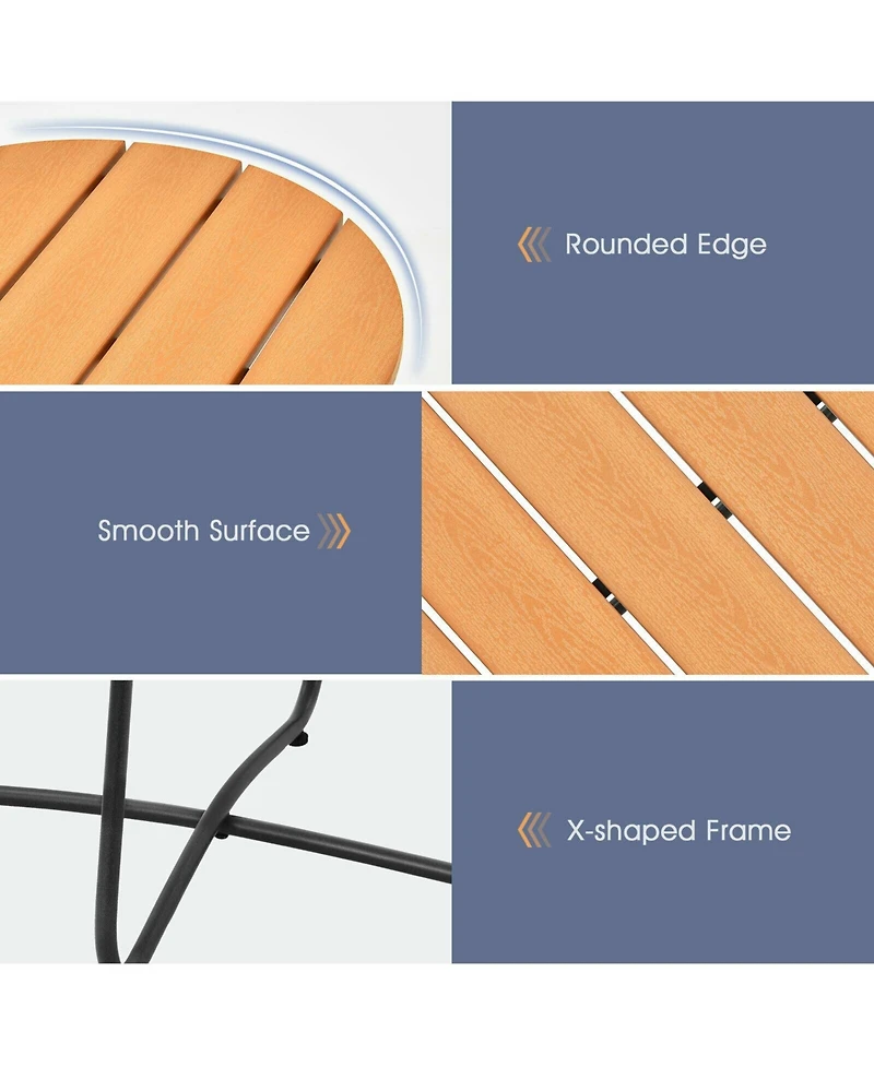 Sugift 3 Pieces Patio Bistro Furniture Set with Armrest and Soft Cushions