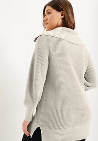 June + Vie Women's Plus Half-Zip Sweater