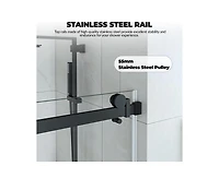gaomon Shower Door, 56-60" W × 76" H Frameless Sliding Shower Door,Waterproof Glass Shower Door with Stainless Steel Handle and Seal Strip