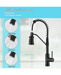 Flynama Pull out Touchless Single Handle Kitchen Faucet with MotionSense In Black