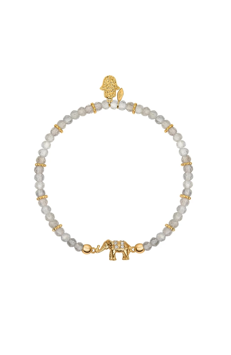 Mind Nourisher - Labradorite Elephant Charm Bracelet