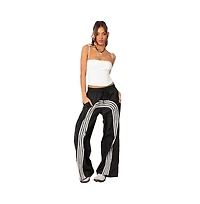 Women's Wide striped nylon track pants