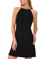 CeCe Women's Faux-Pearl-Collar A-Line Mini Dress